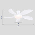 Modern LED Ceiling Fans Low Profile Ceiling Fans with Lights 6 Speeds 48
