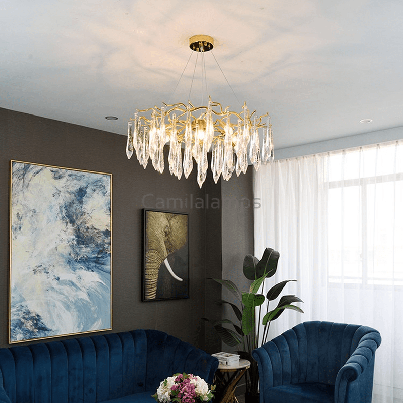 Agnes Aluminum Branch Crystal Chandelier - Camilalamps - ILM0598