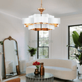 Grand Lotus Small White Chandelier
