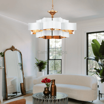 Grand Lotus Small White Chandelier