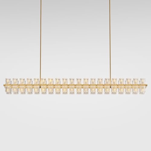 Gold Wagon Wheel Chandelier 60" Crystal Shade, 60 Lights, Farmhouse - Camilalamps - CA-B0DN92Y9L8