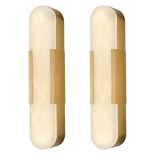 Luxury Alabaster Brass Wall Sconce Set of Two - Camilalamps - CA-B0CDP1MH17