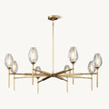 Modern Crystal Chandelier 10 Lights Brass 65in Gold Rectangle K9 Pendant Light - Camilalamps - CA-B0DNYR2879