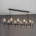 Modern Crystal Chandelier 10 Lights Brass 65in Gold Rectangle K9 Pendant Light - Camilalamps - CA-B0DNYR2879