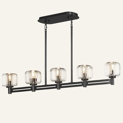 Black Round 36" K9 Crystal Chandelier with Adjustable Height - Camilalamps - CA-B0F28LX3LG