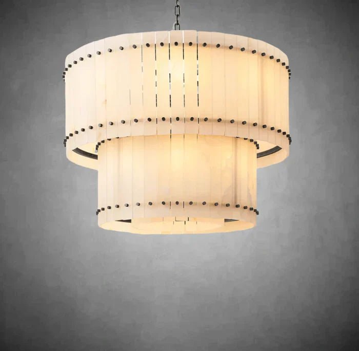 Sun Marcus Alabaster Round Tiered Chandelier - Camilalamps - CA - Sun - RTC05