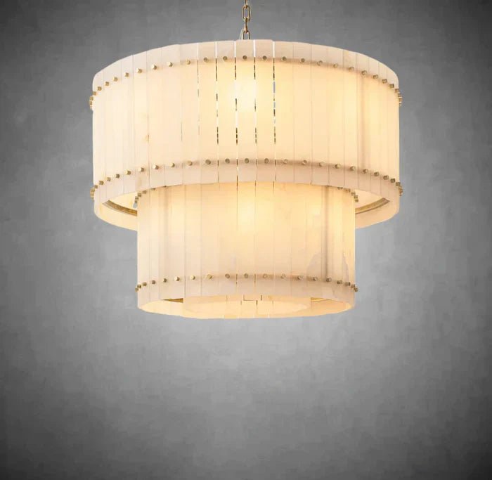 Sun Marcus Alabaster Round Tiered Chandelier - Camilalamps - CA - Sun - RTC04