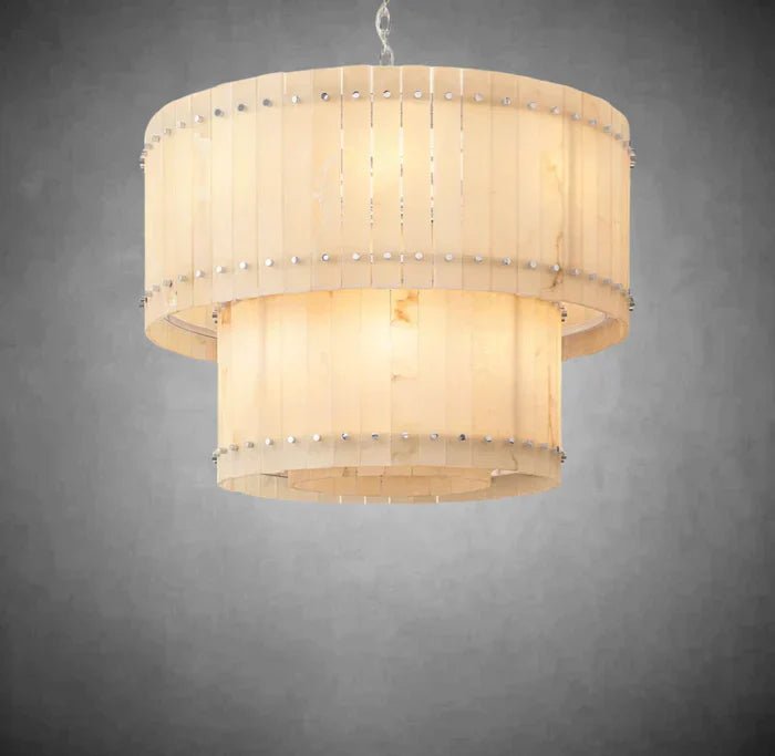 Sun Marcus Alabaster Round Tiered Chandelier - Camilalamps - CA - Sun - RTC06