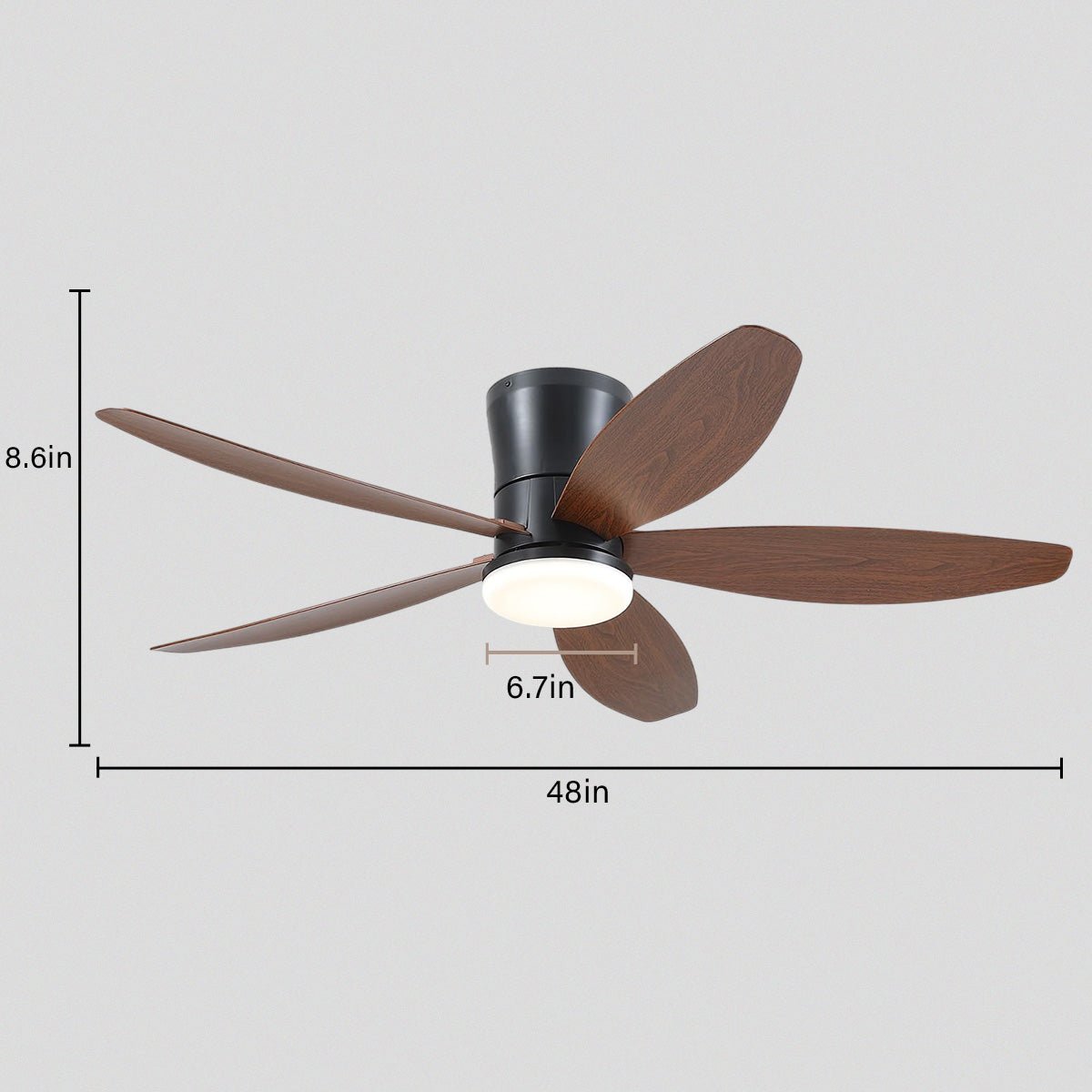 Indoor/Outdoor Recessed Black Ceiling Fan Light - Camilalamps - CA - 48IN - 48CZ