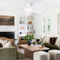 Modern LED Ceiling Fans Low Profile Ceiling Fans with Lights 6 Speeds 48