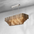 Sirena Smoke Glass Rectangle Chandelier 59