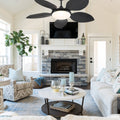 Ceiling Fan Palm Leaf Ceiling Fan 6 Speeds Reversible Ceiling Fans with Lights 48