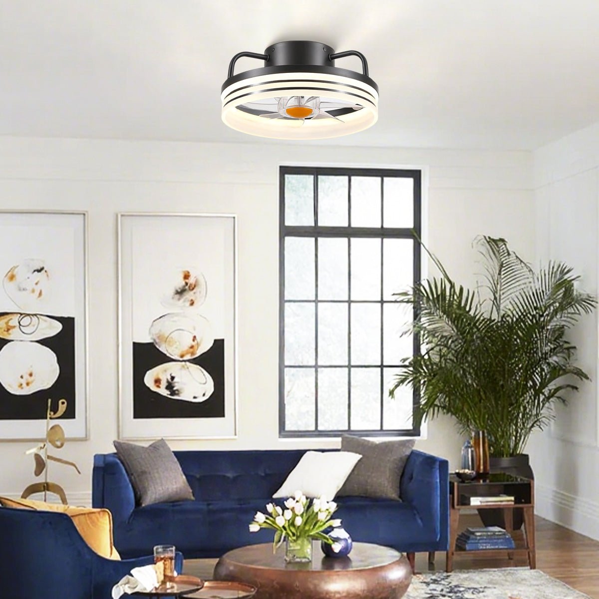 Modern LED Flush Mount Ceiling Fan Light 13" - Camilalamps - CA - LED - Flush - Fan - 2