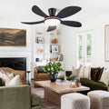 Modern LED Ceiling Fans Low Profile Ceiling Fans with Lights 6 Speeds 48