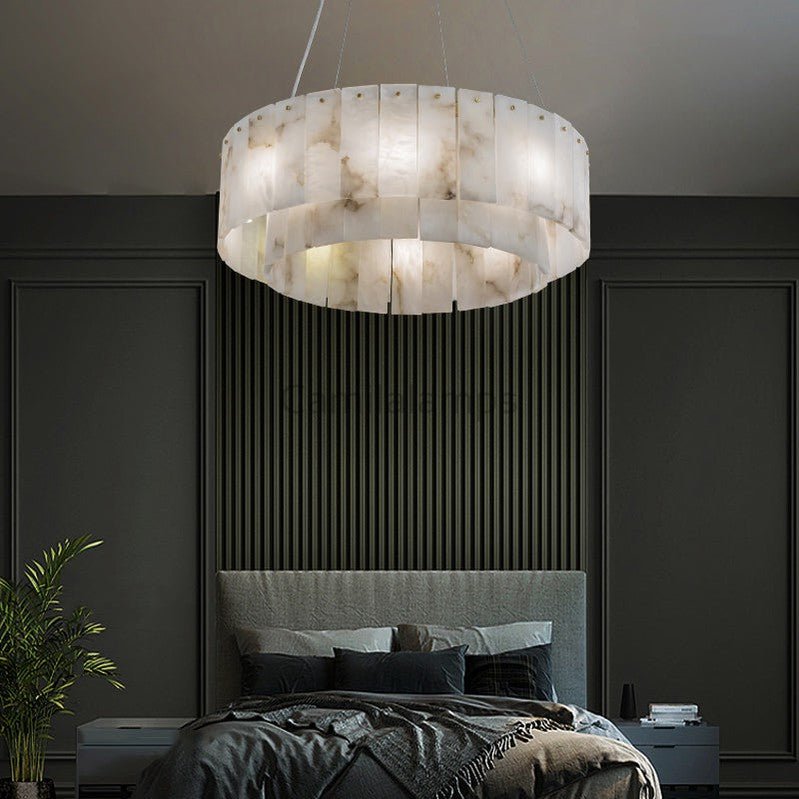 Nicasia Handcrafted Alabaster Round Chandelier - Camilalamps - CAM - Ni - 01