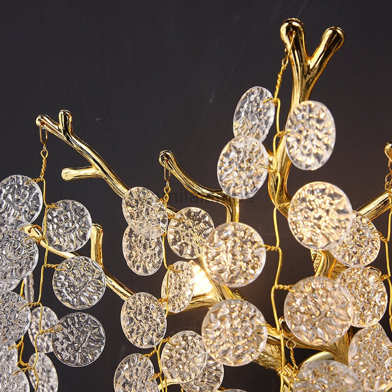 Kevin Elspeth Modern Round Gold Clear Crystal  Wall Sconce For Bedroom Wall Light Fixtures Kevinstudiolives   
