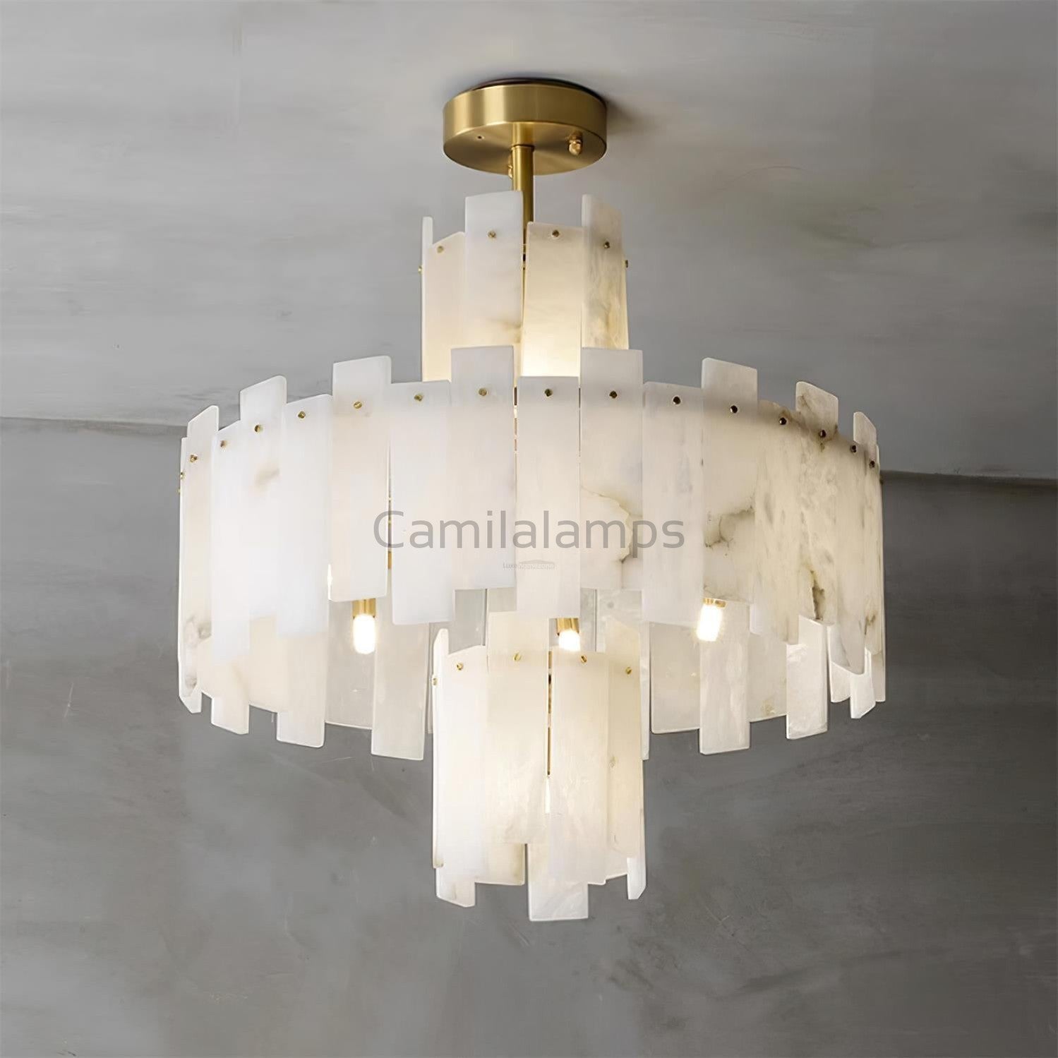 Regina Alabaster Round Chandelier