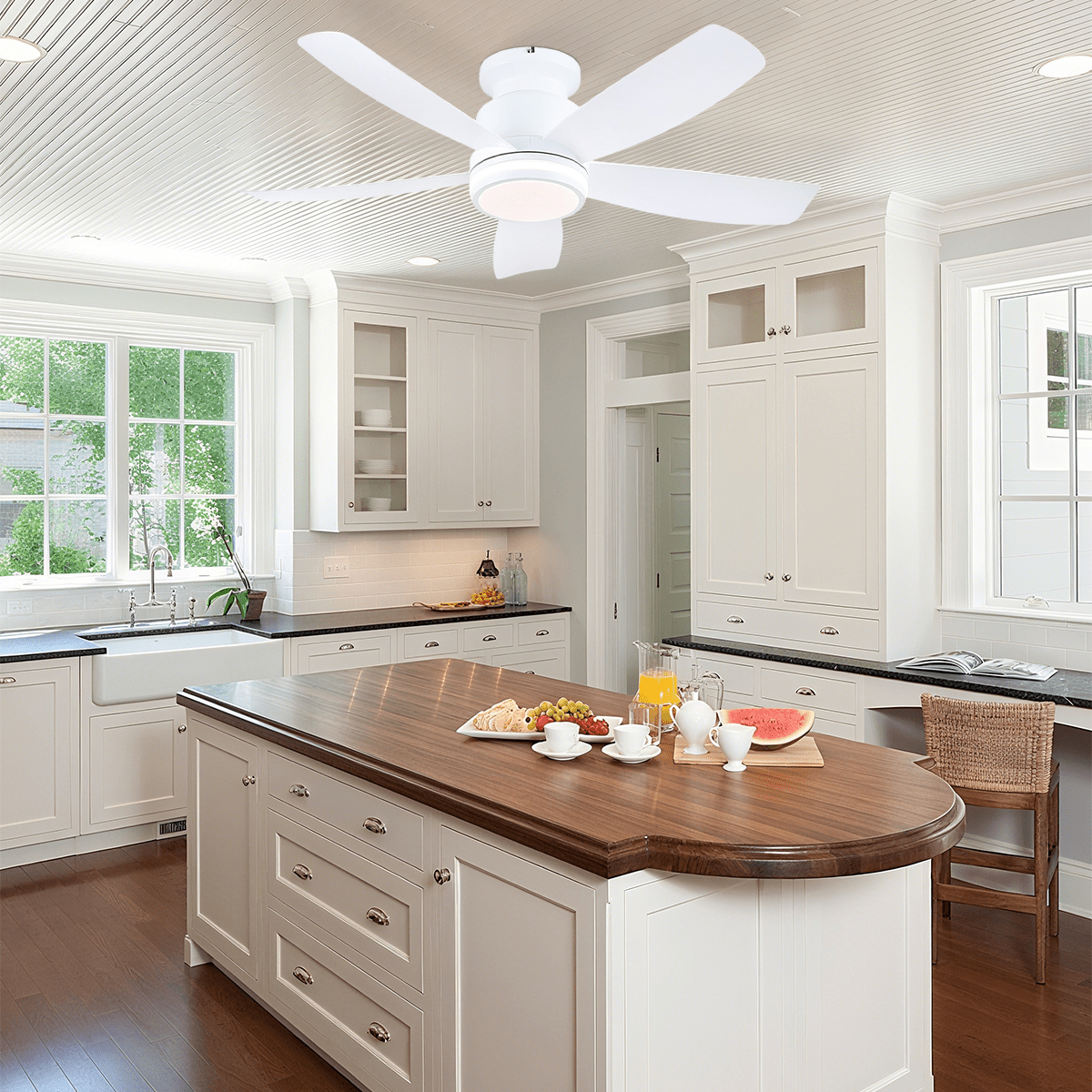 Recessed Remote Control Ceiling Fan Light 41" - Camilalamps - CA - 8233 - 41CW - 5D