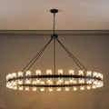 Black Wagon Wheel Chandelier 18
