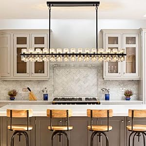 48 Inch Black Wagon Wheel Chandelier with Crystal Shade, 48 Lights, Modern Farmhouse Style, Ideal for Dining Room, Kitchen, Entryways - Camilalamps - B0DPJY8R54