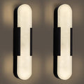 Elegant Black Alabaster Marble Wall Sconce Set of 2 - Camilalamps - CA-B0D83CDMCY