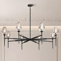 Modern Black 8 - Light 52in Rectangle Crystal Pendant Chandelier for Dining - Camilalamps - CA-B0DD45QJZT