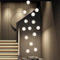 Black Crystal Staircase Chandelier with Adjustable Height and 8 Lights - Camilalamps - CA-B0FVLLNGCP