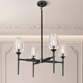 Modern Black 8 - Light 52in Rectangle Crystal Pendant Chandelier for Dining - Camilalamps - CA-B0DD45QJZT