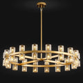 Gold 48‑Inch Wagon Wheel Chandelier with 48 Crystal Lights - Camilalamps - CA-B0DN9CZHJS