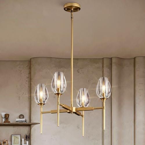 Modern Black Crystal Chandelier 6 Lights 42in Round K9 Tulip Pendant - Camilalamps - CA-B0DD44R37T