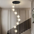 Black Crystal Staircase Chandelier with Adjustable Height and 8 Lights - Camilalamps - CA-B0FVLLNGCP