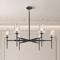 Modern Black Crystal Chandelier 6 Lights 42in Round K9 Tulip Pendant - Camilalamps - CA-B0DD44R37T