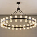 Black Wagon Wheel Chandelier 18