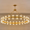 Gold Wagon Wheel Chandelier 60