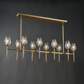 Modern Crystal Chandelier 10 Lights Brass 65in Gold Rectangle K9 Pendant Light - Camilalamps - CA-B0DNYR2879