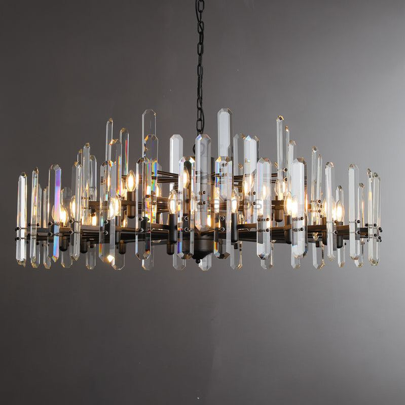 Bonington Prism Crystal Round & Linear Chandelier