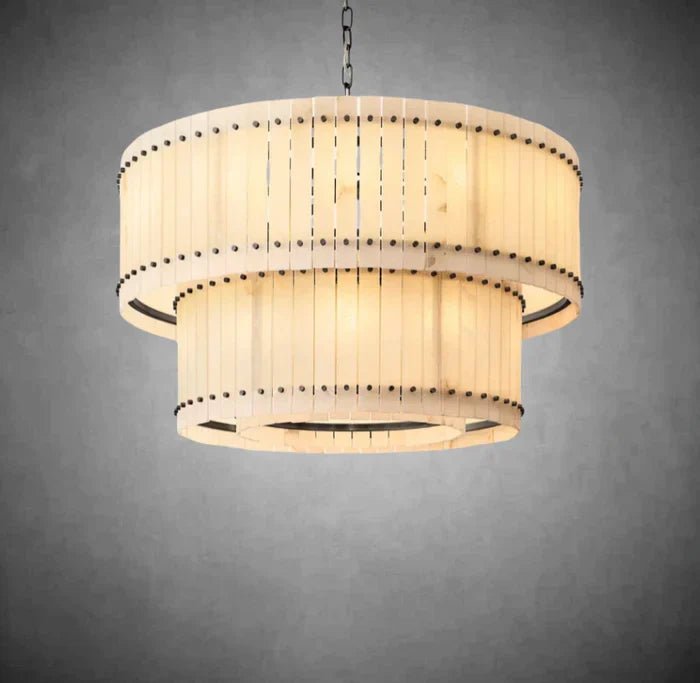 Sun Marcus Alabaster Round Tiered Chandelier - Camilalamps - CA - Sun - RTC08