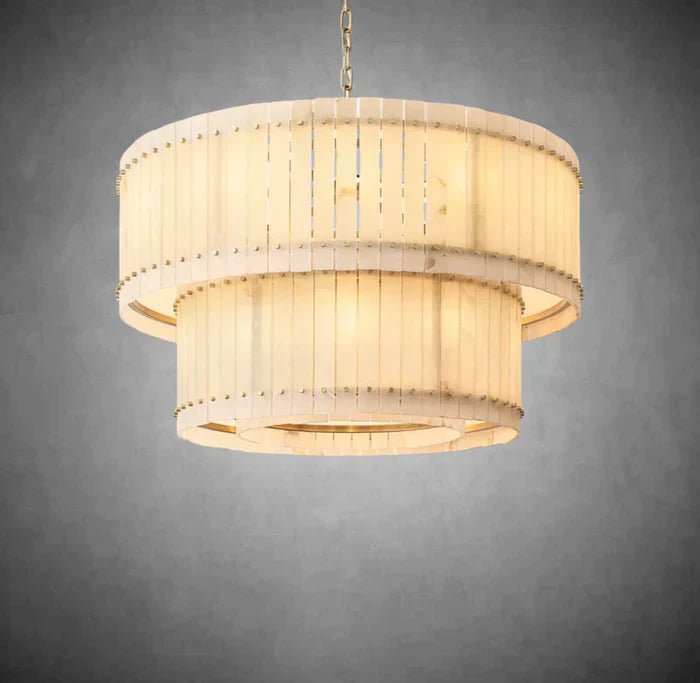 Sun Marcus Alabaster Round Tiered Chandelier - Camilalamps - CA - Sun - RTC07