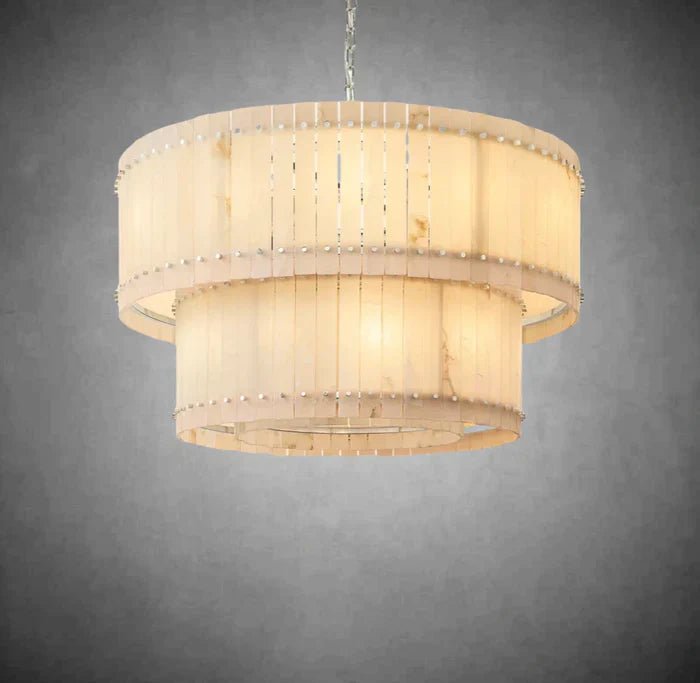 Sun Marcus Alabaster Round Tiered Chandelier - Camilalamps - CA - Sun - RTC09