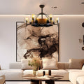 Caged Ceiling Fan with Lights Black Vintage Rustic Farmhouse Chandelier 38.5