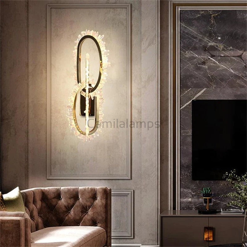 Kevin Turrin Modern Rock Crystal Wall Sconce For Bedroom Wall Sconce Kevinstudiolives STYLE A LARGE  