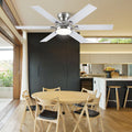 Modern Flush Mount Fans Light Ceiling Fans with Lights Black Low Profile Ceiling Fans 52“ - Camilalamps - CA - CFWL - 020
