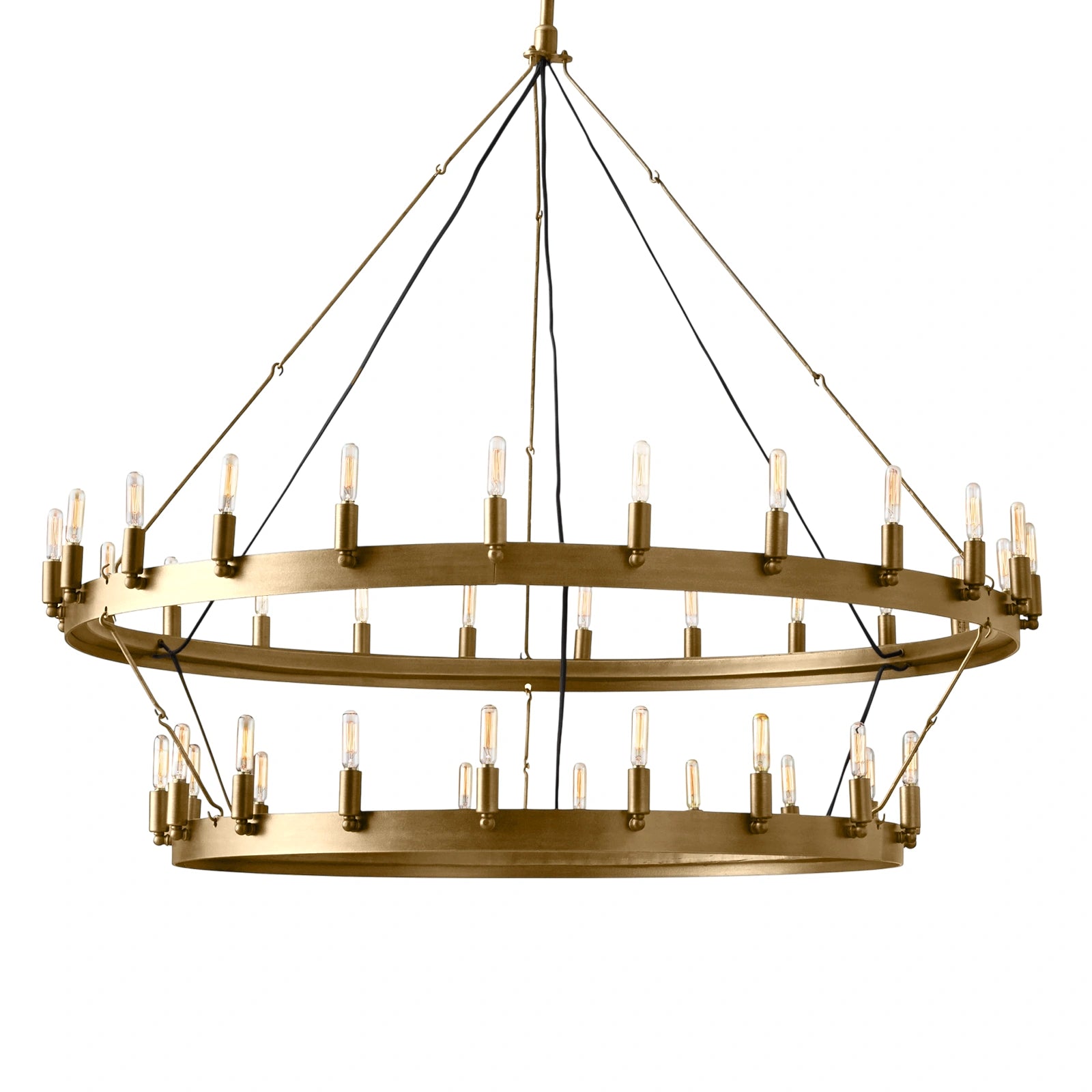 Vintage Filament Two-Tier Round Chandelier