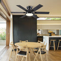 Modern Flush Mount Fans Light Ceiling Fans with Lights Black Low Profile Ceiling Fans 52“ - Camilalamps - CA - CFWL - 020