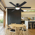 Modern Flush Mount Fans Light Ceiling Fans with Lights Black Low Profile Ceiling Fans 52“ - Camilalamps - CA - CFWL - 020