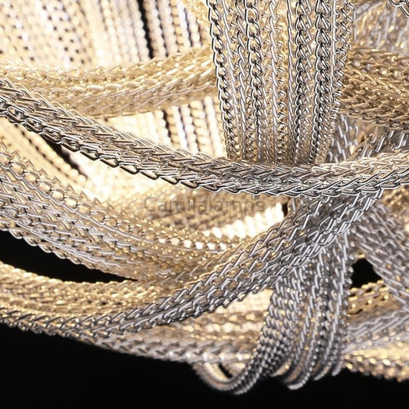 Alisa Luxury Plated Aluminum Chain Tassel Chandelier Diameter 24" 31" - thebelacan