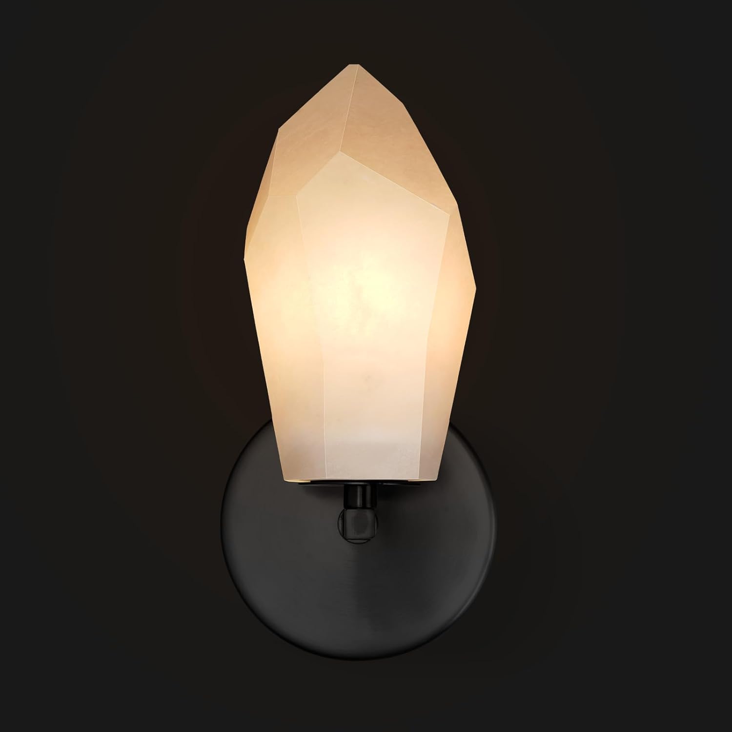 Elegant Black Alabaster Wall Sconce with Dimmable LED Light - Camilalamps - CA-B0FJRHJ1K9