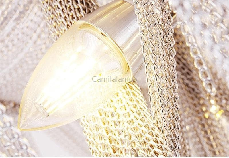 Alisa Luxury Double-Layer Aluminum Chain Tassel Chandelier - thebelacan