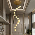 Elegant Gold Crystal 14 - Light Adjustable Staircase Chandelier for Modern Homes - Camilalamps - CA-B0D6BL5C88