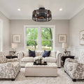 Caged Ceiling Fan with Light and Remote Black Bladeless Reversible Low Profile 19